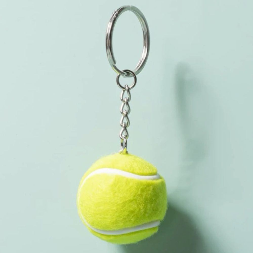 New Tennis Ball Sport Keychain Purse Charm Neon Green Stocking Stuffer Gift